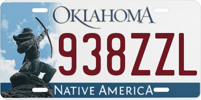 OK license plate 938ZZL