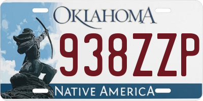 OK license plate 938ZZP
