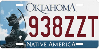 OK license plate 938ZZT