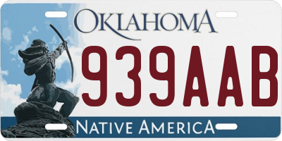 OK license plate 939AAB