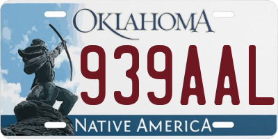 OK license plate 939AAL