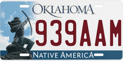 OK license plate 939AAM