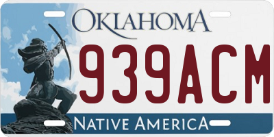 OK license plate 939ACM
