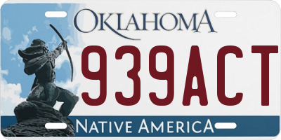 OK license plate 939ACT