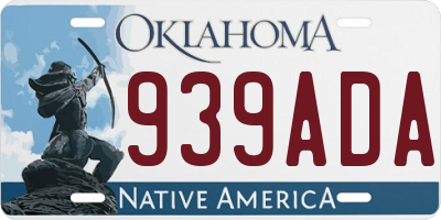 OK license plate 939ADA