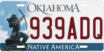 OK license plate 939ADQ