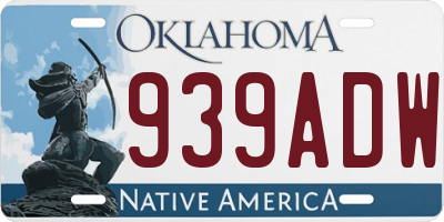OK license plate 939ADW