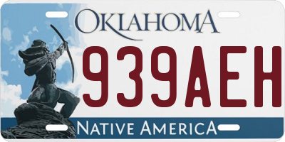 OK license plate 939AEH