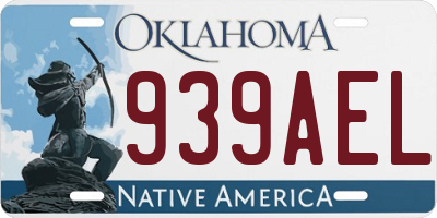 OK license plate 939AEL