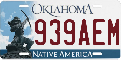 OK license plate 939AEM