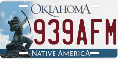 OK license plate 939AFM
