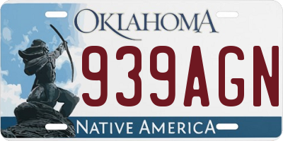 OK license plate 939AGN