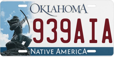 OK license plate 939AIA