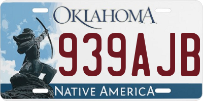 OK license plate 939AJB