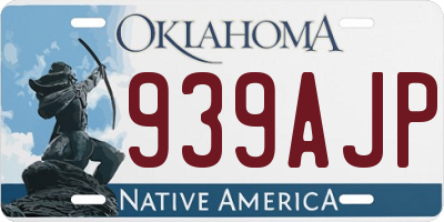 OK license plate 939AJP