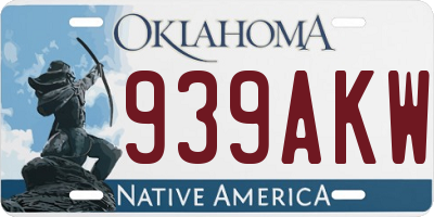 OK license plate 939AKW