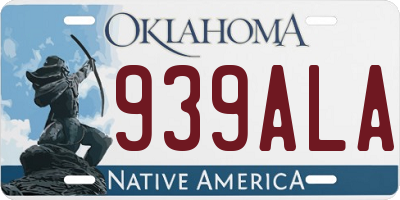 OK license plate 939ALA
