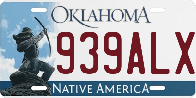 OK license plate 939ALX