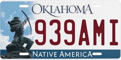 OK license plate 939AMI