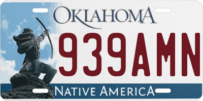 OK license plate 939AMN