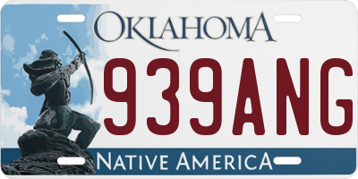 OK license plate 939ANG