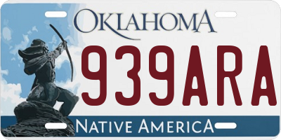 OK license plate 939ARA