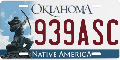 OK license plate 939ASC