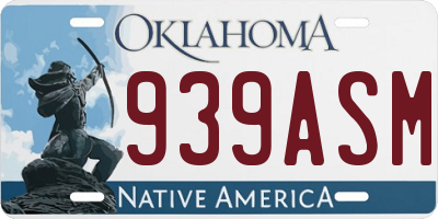 OK license plate 939ASM