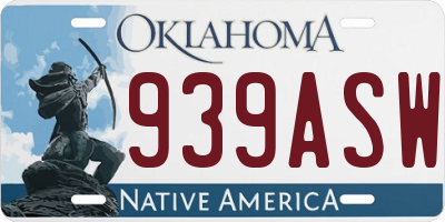 OK license plate 939ASW