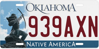 OK license plate 939AXN