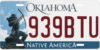 OK license plate 939BTU
