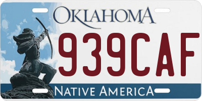 OK license plate 939CAF