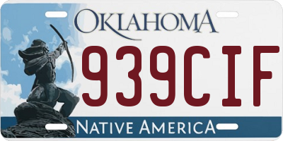 OK license plate 939CIF