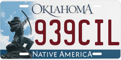 OK license plate 939CIL