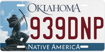OK license plate 939DNP
