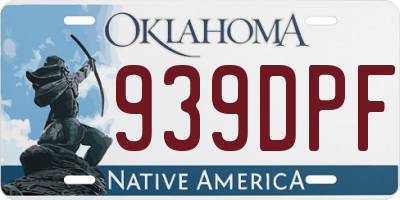 OK license plate 939DPF