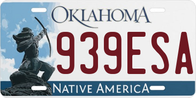 OK license plate 939ESA
