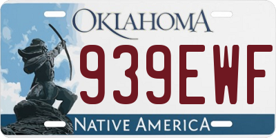 OK license plate 939EWF