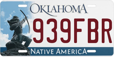 OK license plate 939FBR