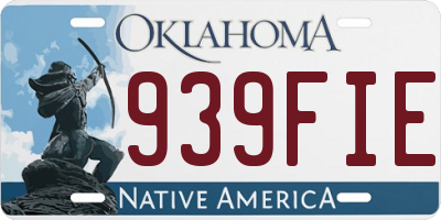 OK license plate 939FIE