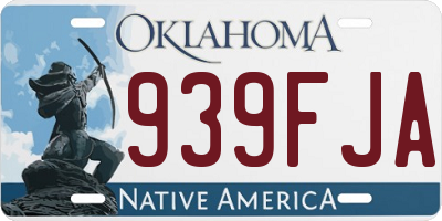 OK license plate 939FJA