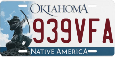 OK license plate 939VFA