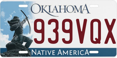 OK license plate 939VQX