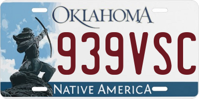 OK license plate 939VSC