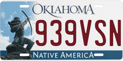 OK license plate 939VSN