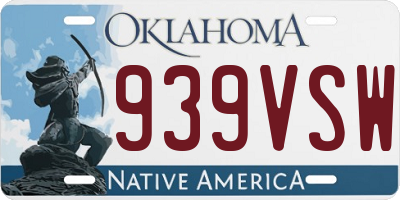 OK license plate 939VSW
