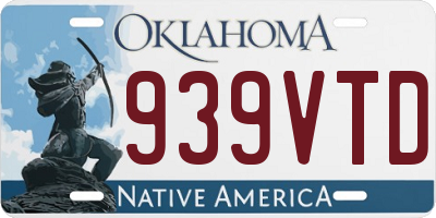 OK license plate 939VTD