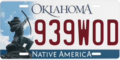 OK license plate 939WOD