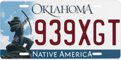 OK license plate 939XGT