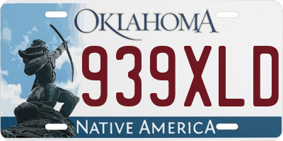 OK license plate 939XLD